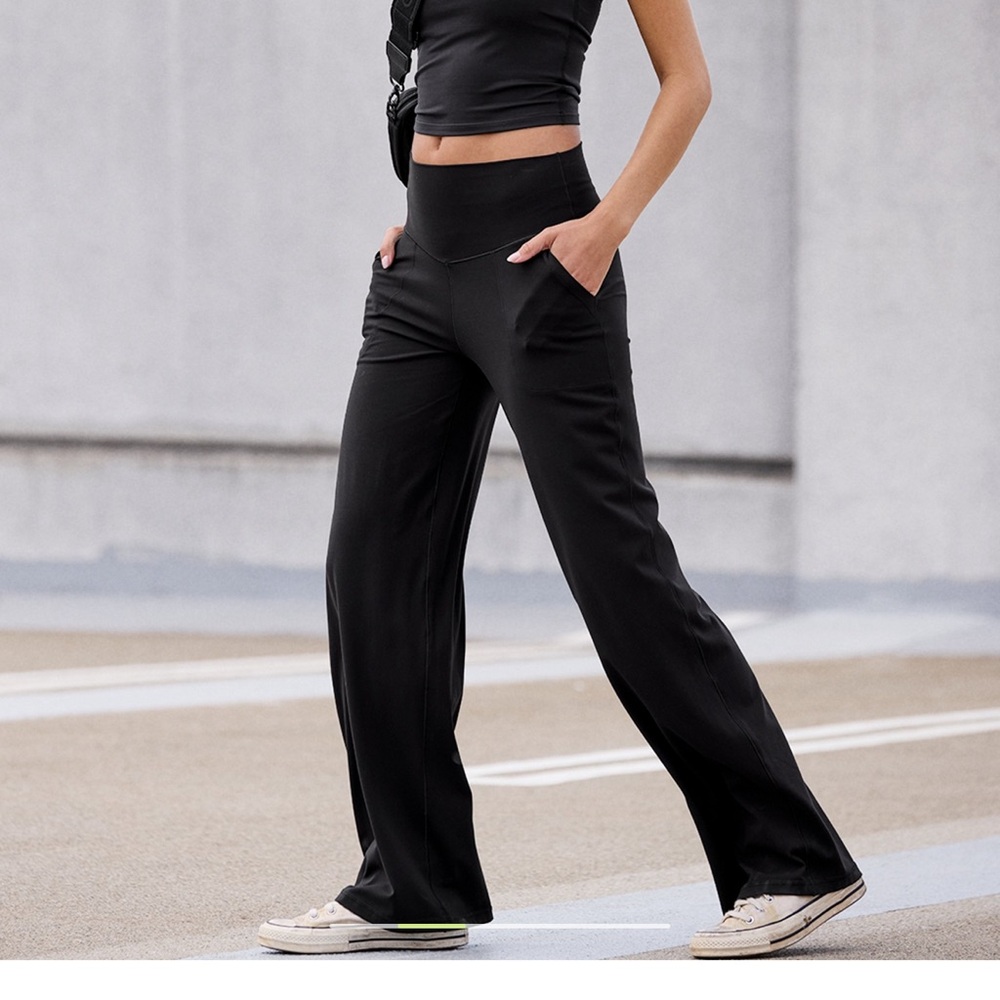 Aerie Women's Black Wide-Leg Pants - M- Long!